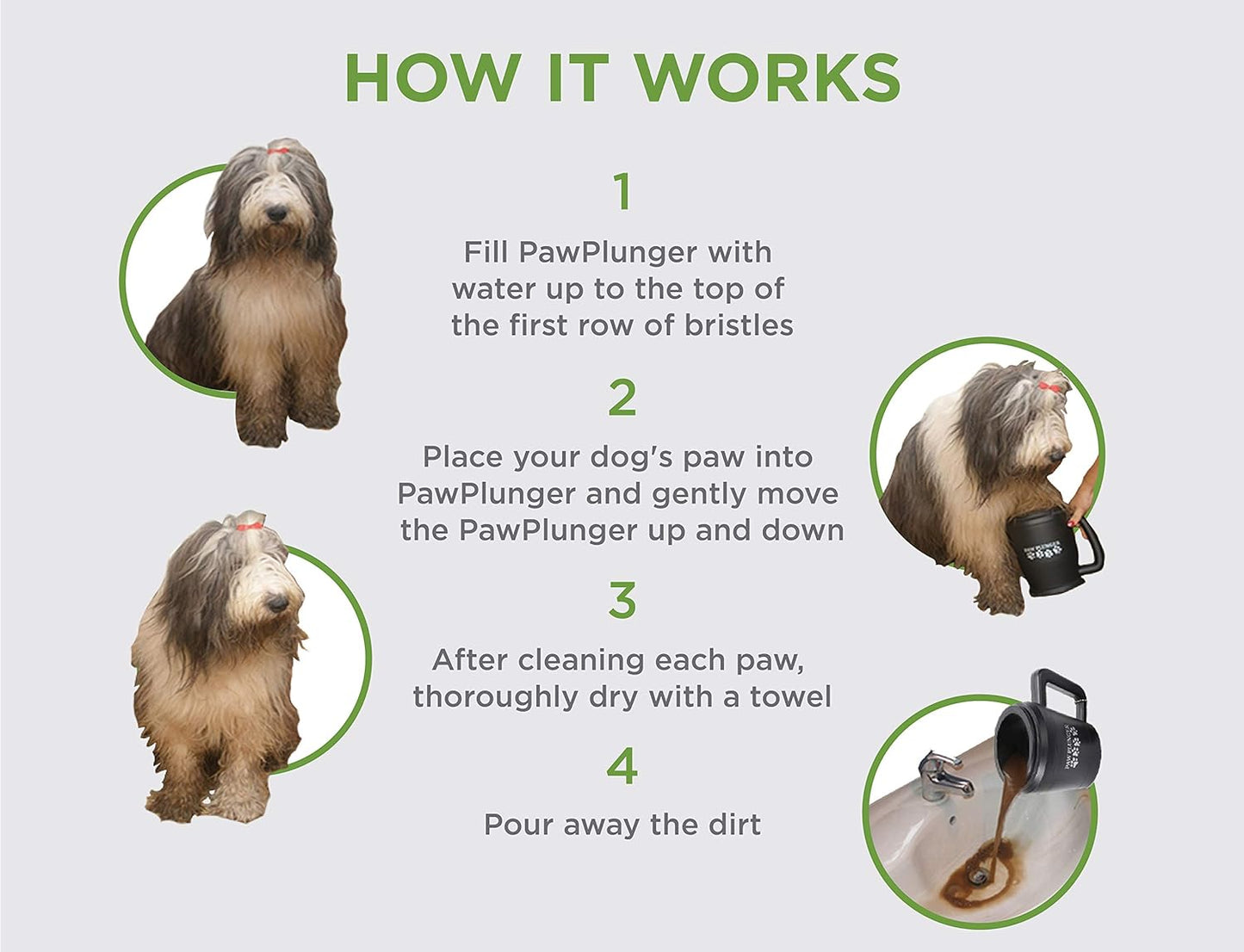 Paw Plunger - Portable Dog Paw Cleaner for Medium Dogs - Essential Washing Solution for Dogs and Puppies - Black