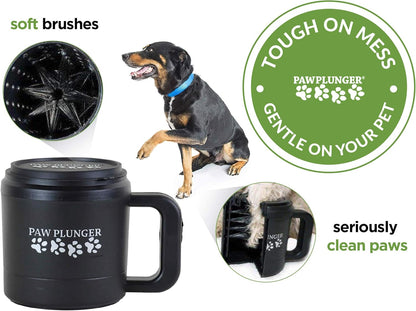Paw Plunger - Portable Dog Paw Cleaner for Medium Dogs - Essential Washing Solution for Dogs and Puppies - Black