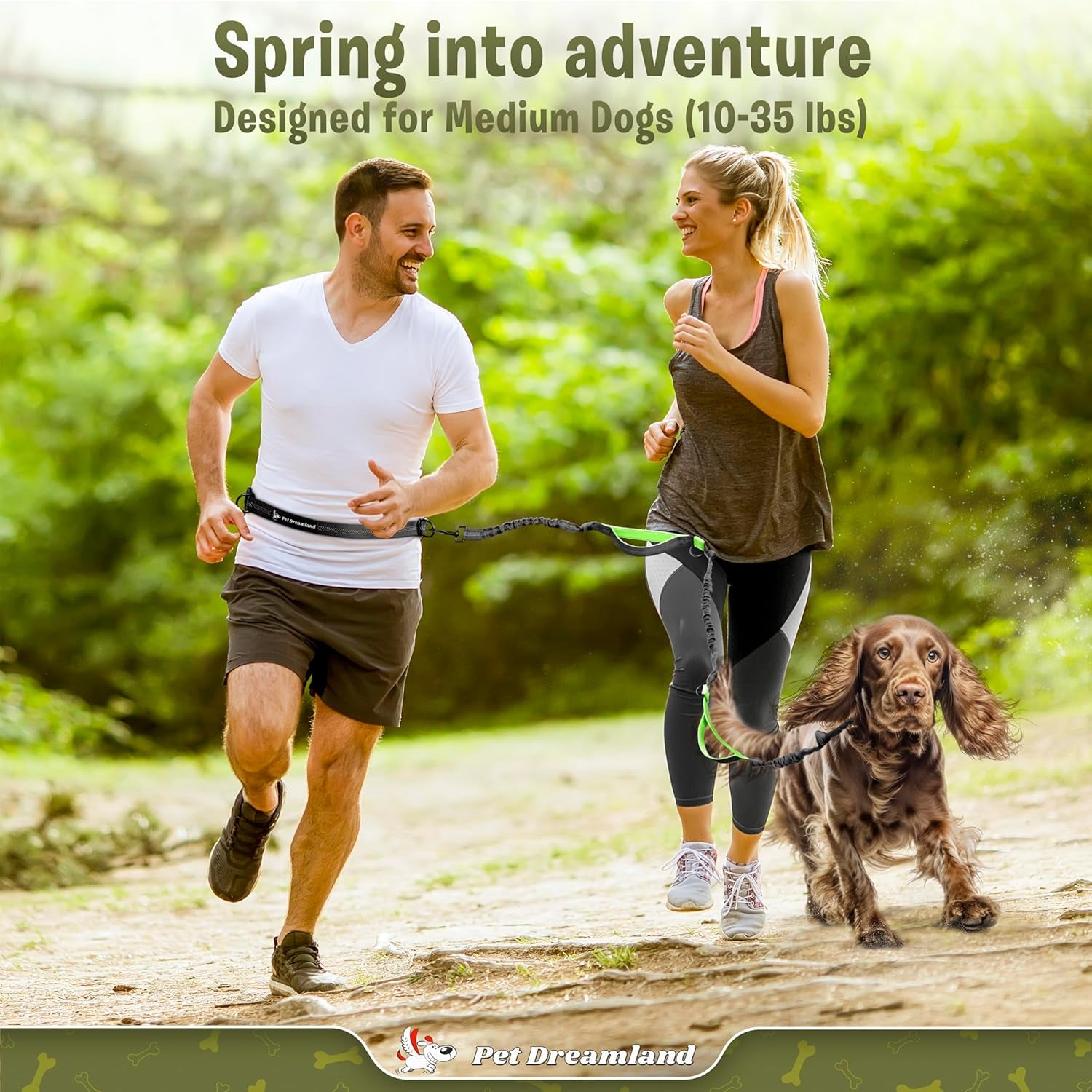 Premium Hands-Free Leash for Medium Dogs: Enhanced Comfort and Freedom for Running, Walking, and Hiking - Durable and Versatile Waist Dog Leash Belt