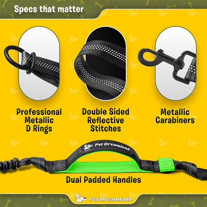 Premium Hands-Free Leash for Medium Dogs: Enhanced Comfort and Freedom for Running, Walking, and Hiking - Durable and Versatile Waist Dog Leash Belt